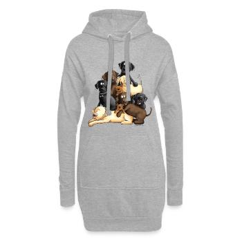 Drôle chien Labrador tas I Retriever chiens - Sweat-shirt à capuche long Femme - gris chiné - Devant