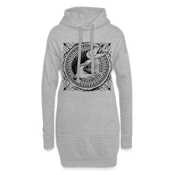 Poissons - Pêcheurs - Pêche - Pêche - Brochet - Sweat-shirt à capuche long Femme - gris chiné - Devant