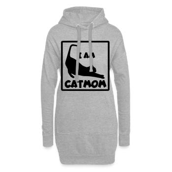 Je suis une femme chat et une mère # - Sweat-shirt à capuche long Femme - gris chiné - Devant