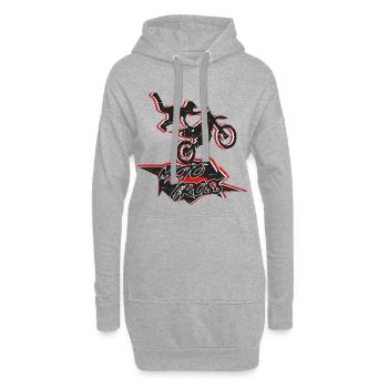 Cascadeur de motocross - Sweat-shirt à capuche long Femme - gris chiné - Devant