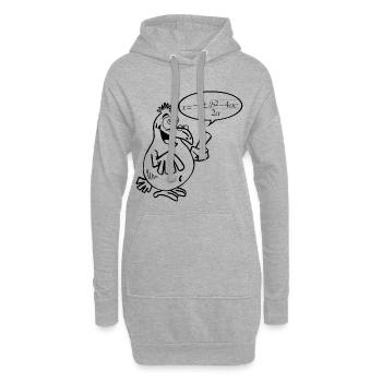Oiseau intelligent noir - Sweat-shirt à capuche long Femme - gris chiné - Devant