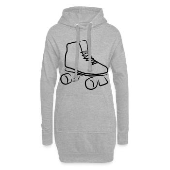 Croquis de patins à roulettes - Sweat-shirt à capuche long Femme - gris chiné - Devant