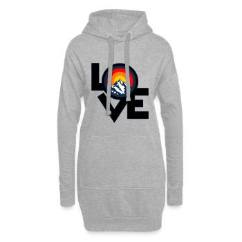 Ich Liebe Berge – I Love Mountains Retro Design - Hoodie-Kleid - Grau meliert - Vorne