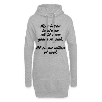 Les voisins écoutent toujours de la bonne musique # - Sweat-shirt à capuche long Femme - gris chiné - Devant