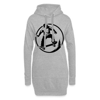 Graphismes de patineur - Sweat-shirt à capuche long Femme - gris chiné - Devant