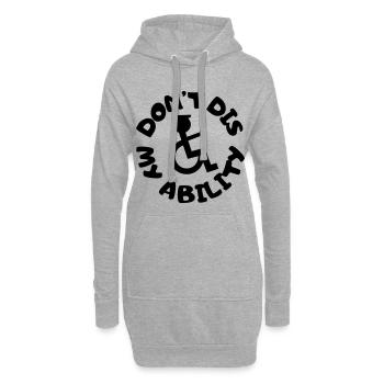 Leugne meine Behinderung nicht # - Hoodie-Kleid - Grau meliert - Vorne