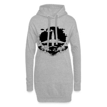 Graphisme d’avion - Sweat-shirt à capuche long Femme - gris chiné - Devant
