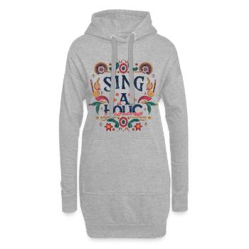 Accro de la chanson - Sweat-shirt à capuche long Femme - gris chiné - Devant