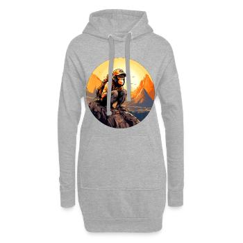 Singe Randonnée / Singe Alpiniste - Sweat-shirt à capuche long Femme - gris chiné - Devant