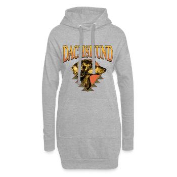 Dachshund – Vintage Hundeporträt - Hoodie-Kleid - Grau meliert - Vorne