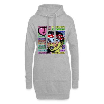 Soyez vous-même - Sweat-shirt à capuche long Femme - gris chiné - Devant