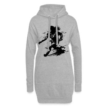 Rugby Spielerin - Hoodie-Kleid - Grau meliert - Vorne