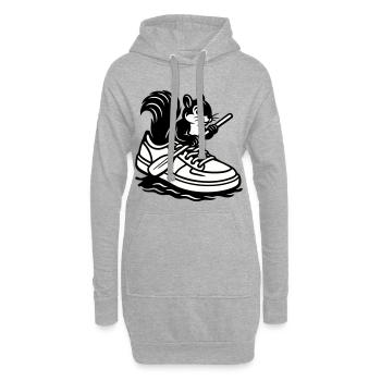 Eichhörnchen im Sneaker! - Hoodie-Kleid - Grau meliert - Vorne