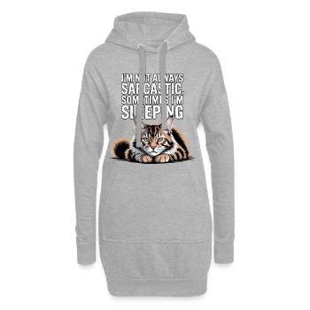 Sarkastischer Katzenschlaf - Hoodie-Kleid - Grau meliert - Vorne