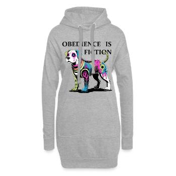 Neon Cyber Hund Illustration - Hoodie-Kleid - Grau meliert - Vorne