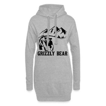 Randonnée avec un ours (noir) - Sweat-shirt à capuche long Femme - gris chiné - Devant