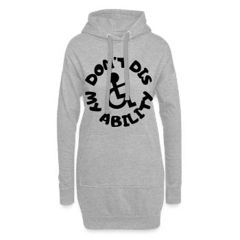 Leugne meine Behinderung nicht # - Hoodie-Kleid - Grau meliert - Vorne