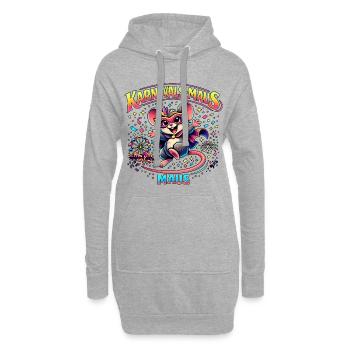 Karnevalsmaus Fasching Kostüm Niedlich Geschenk - Hoodie-Kleid - Grau meliert - Vorne