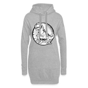 T Rex Gamer - Hoodie-Kleid - Grau meliert - Vorne