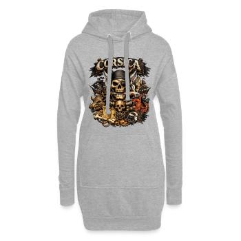 CORSICA Original  - Sweat-shirt à capuche long Femme - gris chiné - Devant