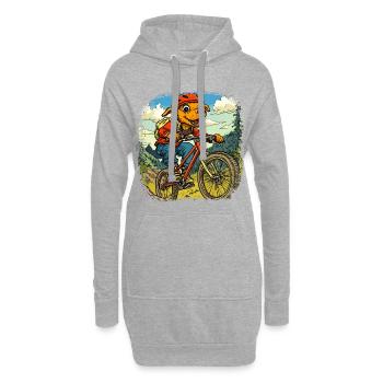 Chien Vélo / Chien VTT - Sweat-shirt à capuche long Femme - gris chiné - Devant