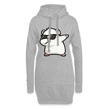 Tamponnement du blanc de cochon d’Inde - Sweat-shirt à capuche long Femme - gris chiné - Devant