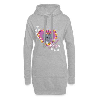 Ruhende Dogge - Hoodie-Kleid - Grau meliert - Vorne