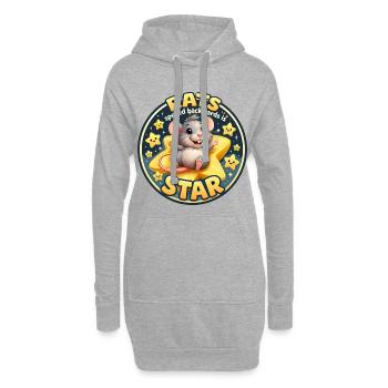 Rat Domestique : La Petite Étoile Kawaii - Sweat-shirt à capuche long Femme - gris chiné - Devant
