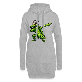 Tamponnement de la sauterelle - Sweat-shirt à capuche long Femme - gris chiné - Devant