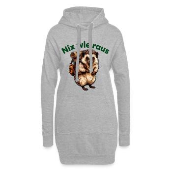 Igel mit Rucksack - Hoodie-Kleid - Grau meliert - Vorne