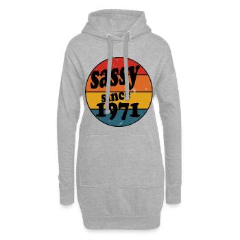 Sassy depuis 1971 Retro Circle - Sweat-shirt à capuche long Femme - gris chiné - Devant