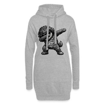Dabbing Schafpudel - Hoodie-Kleid - Grau meliert - Vorne