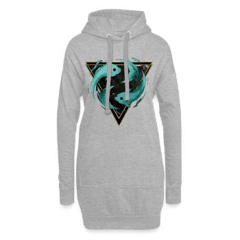 Fische-Wasserzeichen – Tierkreis von Kék-Ina - Hoodie-Kleid - Grau meliert - Vorne