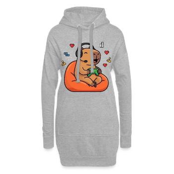 Life is Better with Capybaras - Cute Rodent - Hoodie Dress - heather grey - Front