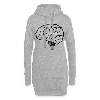 CPU - brain - Hoodie Dress - heather grey - Front