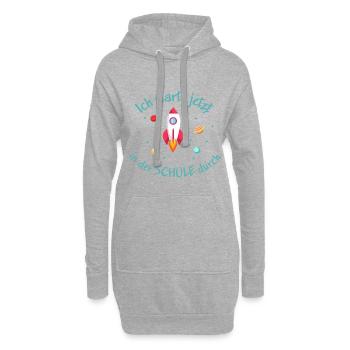 Ich starte jetzt in der Schule durch Kosmos rocket - Hoodie-Kleid - Grau meliert - Vorne