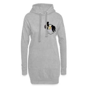 Drôle de corbeau petit corbeau noir dans le sac - Sweat-shirt à capuche long Femme - gris chiné - Devant