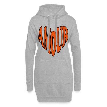 AMOUR Herz - Hoodie-Kleid - Grau meliert - Vorne