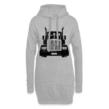 Truck fernfahrer lkw lastwagen - Hoodie-Kleid - Grau meliert - Vorne