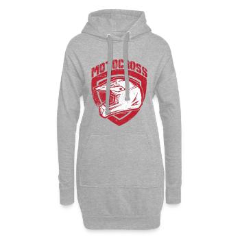 motocross helm sport wappen - Hoodie-Kleid - Grau meliert - Vorne