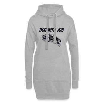 Hund mit Arbeit, Australian Shepherd, Geschenk - Hoodie-Kleid - Grau meliert - Vorne
