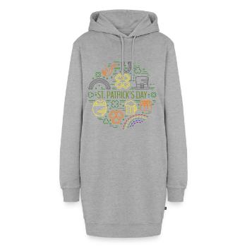 St. Patrick's Day - Hoodie-Kleid - Grau meliert - Vorne