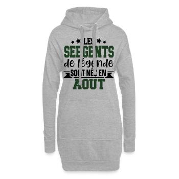Sergent Militaire Armée Août Anniversaire Cadeau - Sweat-shirt à capuche long Femme - gris chiné - Devant