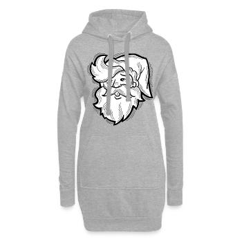 Weihnachtsmann - Hoodie-Kleid - Grau meliert - Vorne
