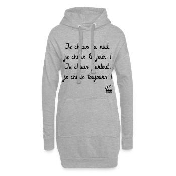 Je chiais la nuit, je chiais le jour... - Sweat-shirt à capuche long Femme - gris chiné - Devant