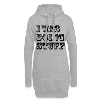 I was doing stuff vintage - Hoodie-Kleid - Grau meliert - Vorne