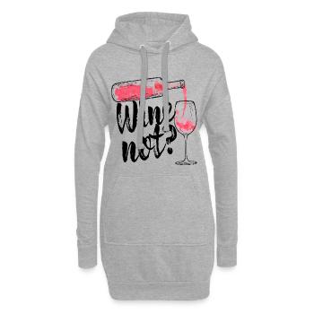 Wine Not - lustig Wein Alkohol Weinflasche - Hoodie-Kleid - Grau meliert - Vorne