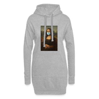 Mona Lisa Munschutz Corona Virus 2020 - Sweat-shirt à capuche long Femme - gris chiné - Devant