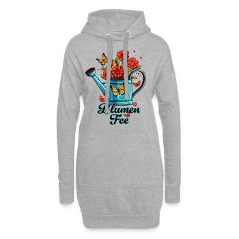 Blumen Fee Gärtnerin Gießkanne Sommer flower fairy - Hoodie-Kleid - Grau meliert - Vorne