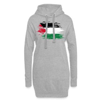 Drapeau palestinien utilisé - Sweat-shirt à capuche long Femme - gris chiné - Devant
